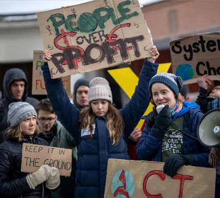 Greta Thunberg do movimento 'Fridays for Future' em manifestação